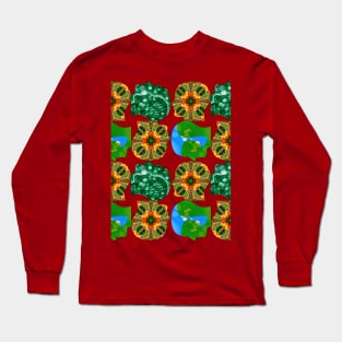 Canna flower pattern and human brain shape. Long Sleeve T-Shirt